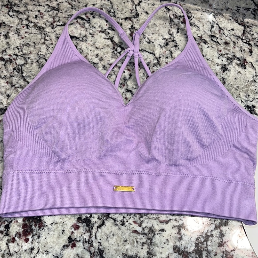 Fresought Purple Sport Bra Size Large